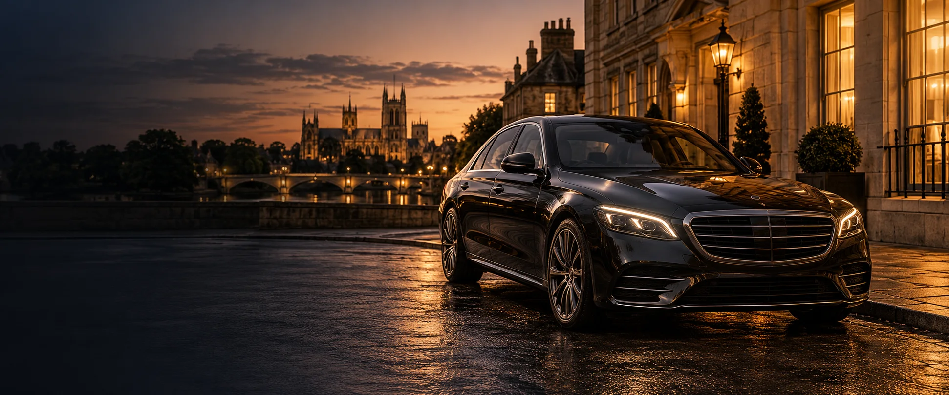 Executive car on a British street
